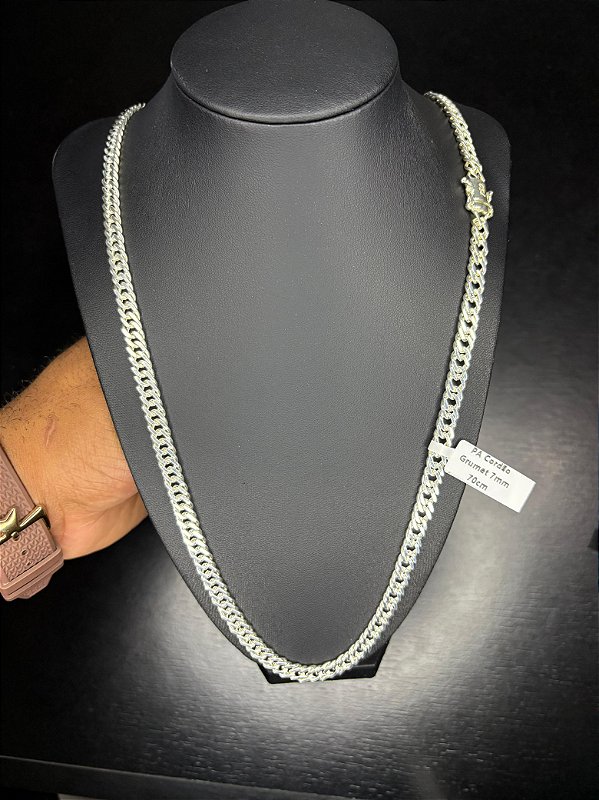 CORDÃO ELO GRUMET 7 MM  - PRATA