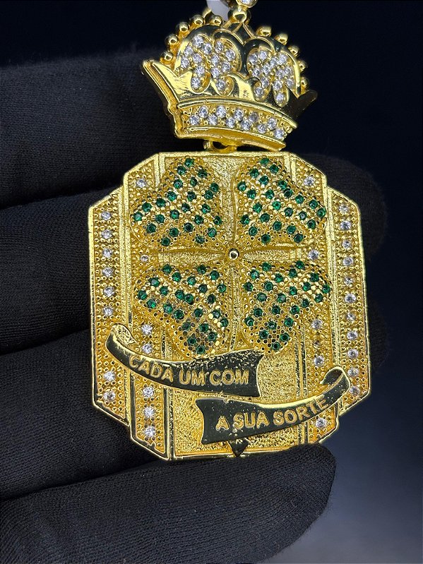 PINGENTE TREVO CAD AUM COM SUA SORTE GG