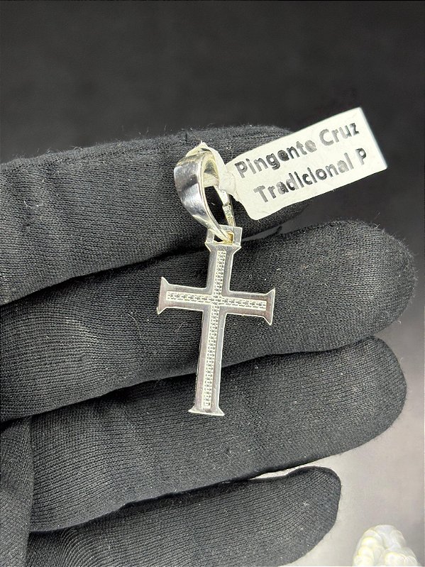 PINGENTE CRUCIFIXO M - BANHADO A PRATA