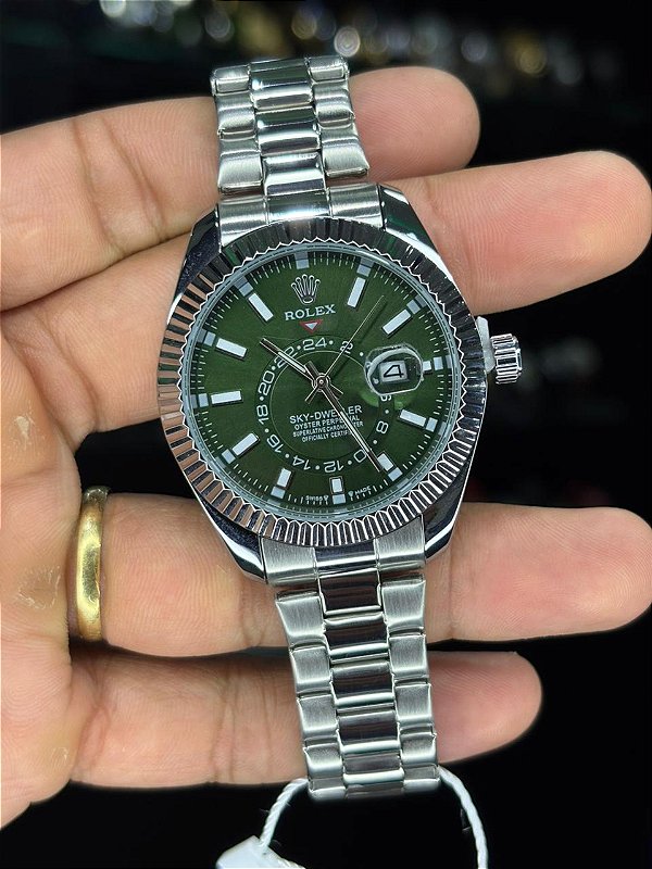 RLX1 - sky Dweller prata/verde