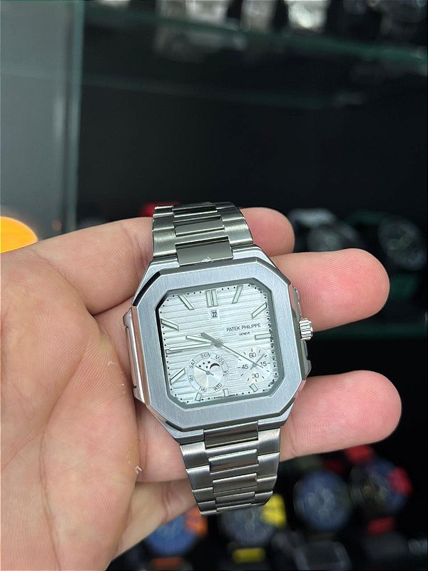 PTK cubitos prata/ branco - C/cronógrafo