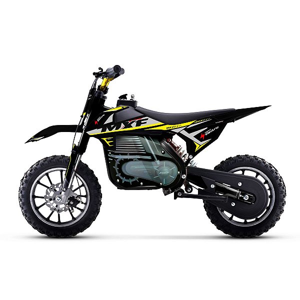 Mini Moto Elétrica Ferinha Mxf 36v 500w Motocross Amarela