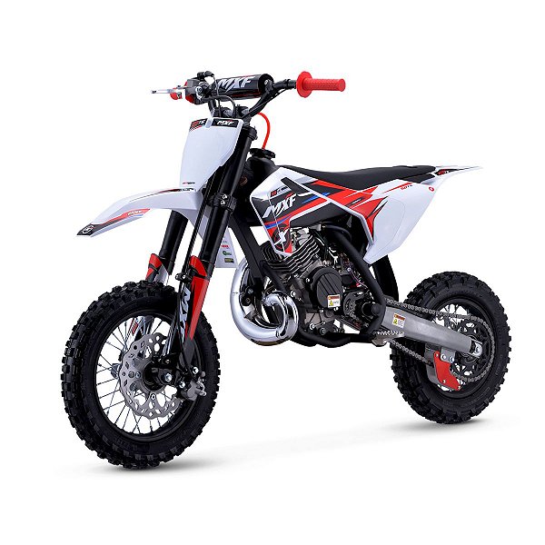 Mini Moto MXF 50cc TS 2 Tempos Motocross Vermelha