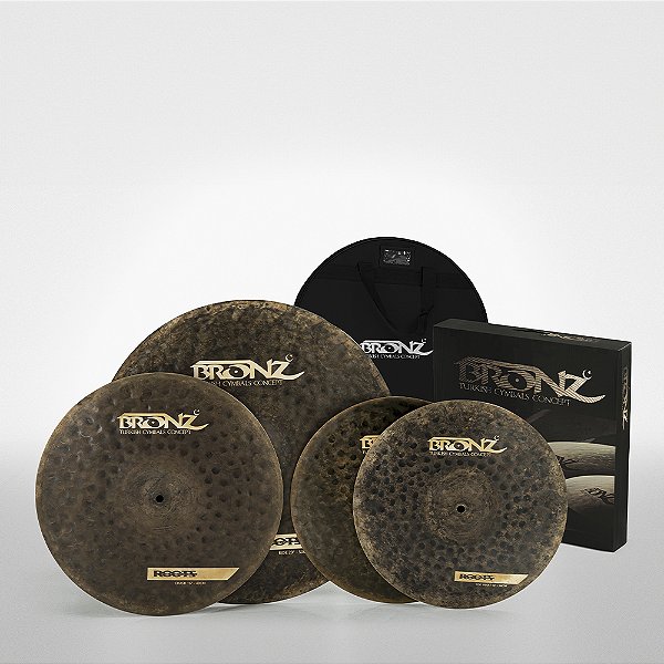 Kit de pratos Bronz B-20 HH14 / CR16 / RD20 com bag - Roots Formula Series