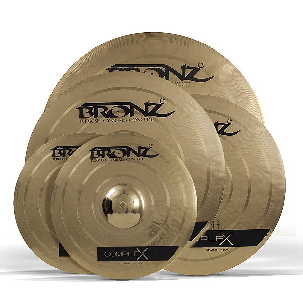 Set de Pratos Bronz 14HH, 16CR e 18CR , 20RD - Complex Series (B20) c/ Bag