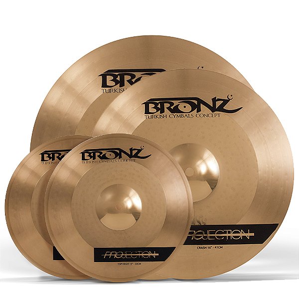 Set de Pratos Bronz contendo HH 14' (par), Crash 16' e Ride 20' - Projection Series (B10) c/ B