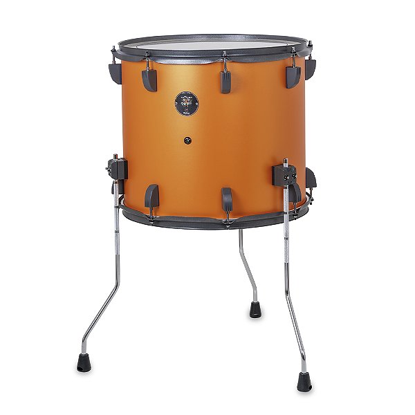 Surdo Odery Tiger series 16 x 14 acabamento Metal Orange com ferragens em Grafite