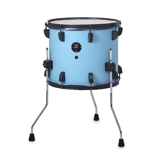 Surdo Odery Tiger series 14 x 12 c/ 3 pés - acabamento Matte Sky com ferragens em Grafite