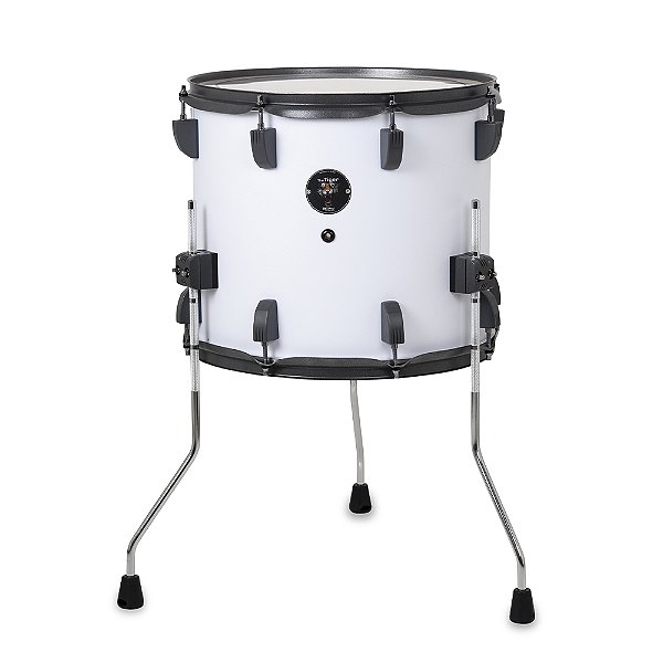 Surdo Odery Tiger series 14 x 12 c/ 3 pés - acabamento Matte White com ferragens em Grafite