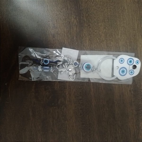 Chaveiro Amuleto Olho Grego com Elefante da Sorte – Proteção e Estilo