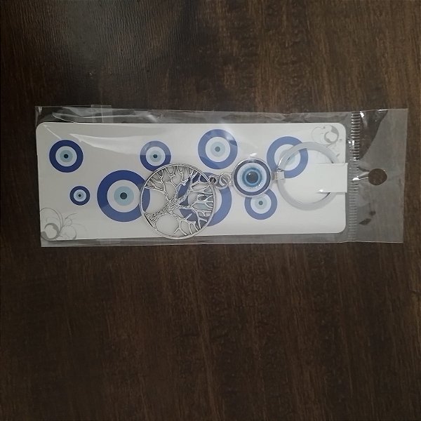 Chaveiro Árvore da Vida com Olho Grego – Equilíbrio, Sabedoria e Proteção