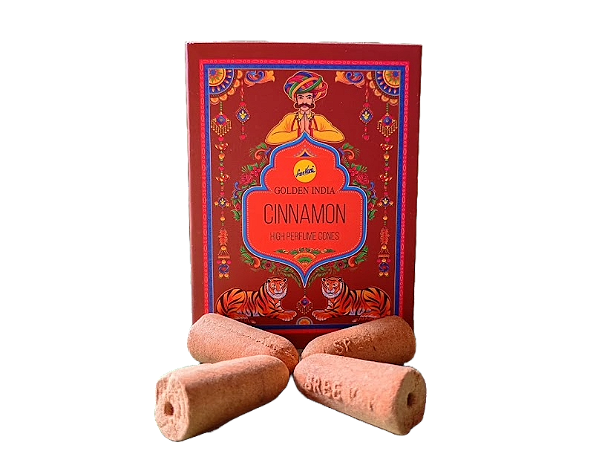 Incenso Cone Cascata Cinnamon - Golden Índia