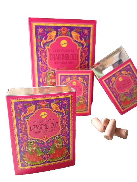 Incenso Cone Cascata Sangue de Dragão - Golden Índia