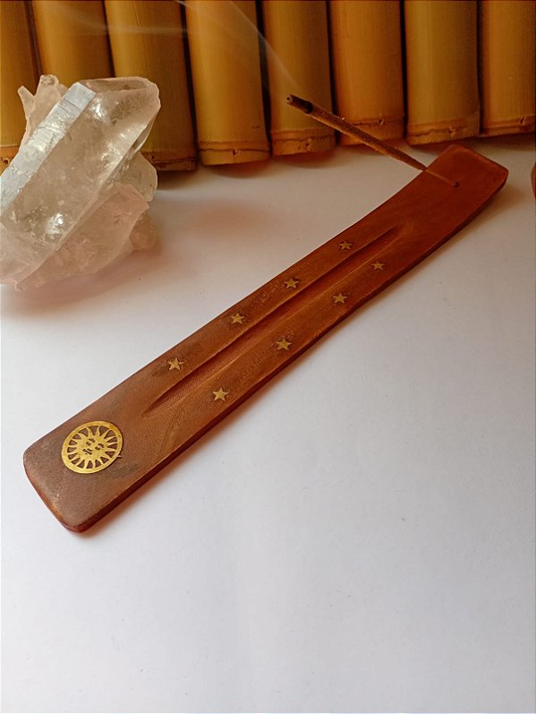 Incensário Madeira Canaleta + Incenso Massala