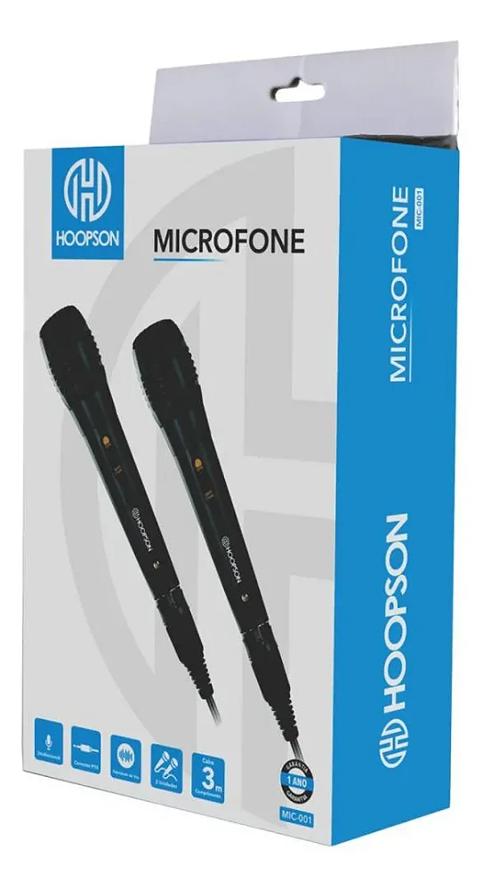 Microfone Hoopson MIC-001 - P10 com Cabo Removível de 3m
