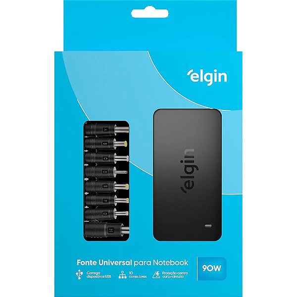 Fonte de Alimentação Universal para Notebook Elgin - Bivolt 90W