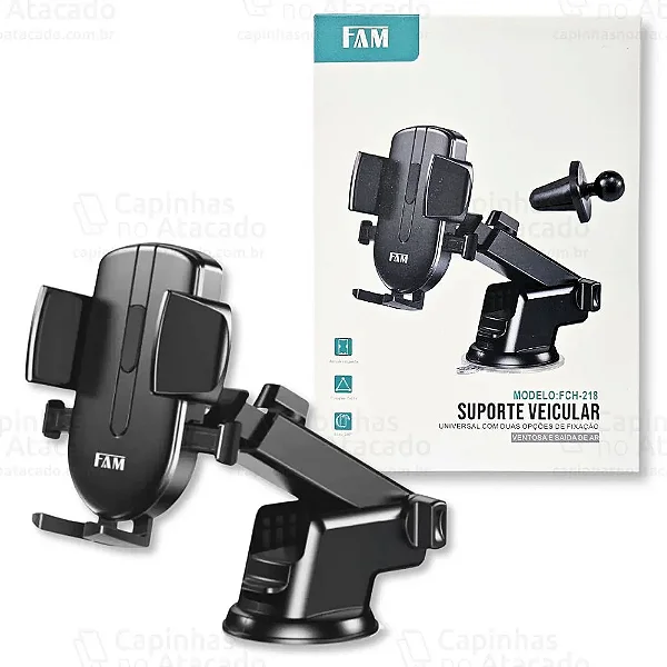 Suporte Veicular FAM FCH-218 com Ventosa e Adaptador para Saída de Ar
