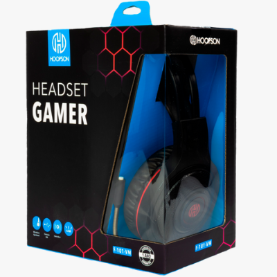 Headset Gamer Hoopson F-101 com Iluminação LED Vermelho