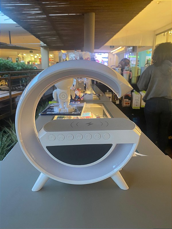 Luminária G Led com caixa de som  - Carregamento por indução
