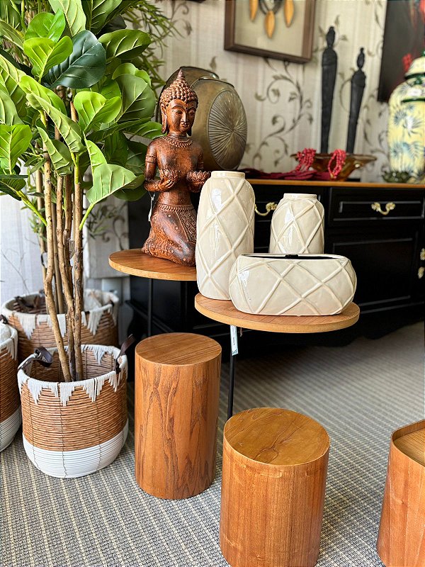 Conjunto Mesa Lateral Liz – Haste Preta (2 Peças)