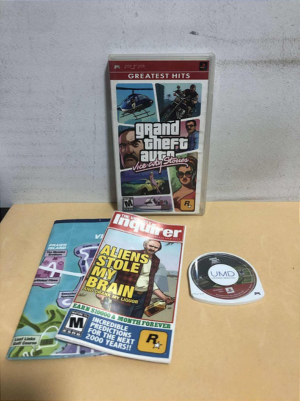 Grand Theft Auto Vice City Stories Com Mapa Greatest Hits Americano PSP