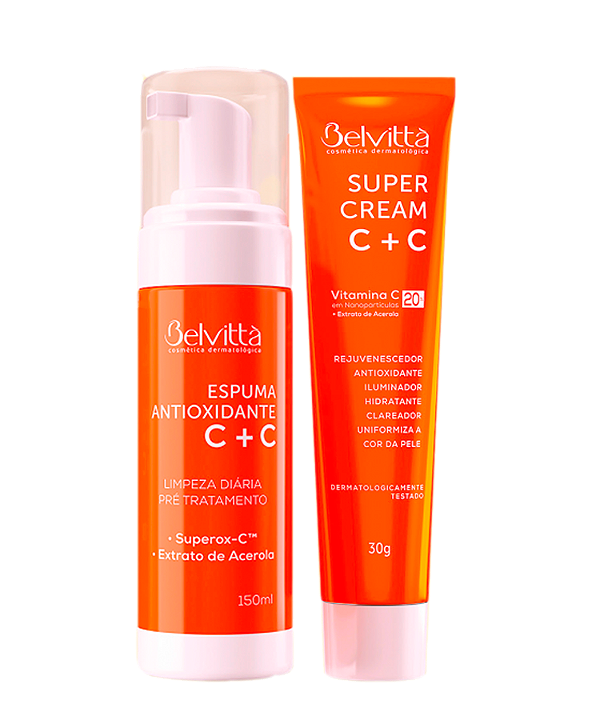 Kit Vitamina C Noite - Espuma de Limpeza C + C + Super Cream C + C