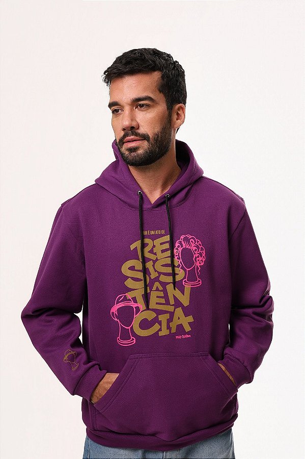 Moletom Rir é um ato de resistência - Meu filho é um Musical - Roxo