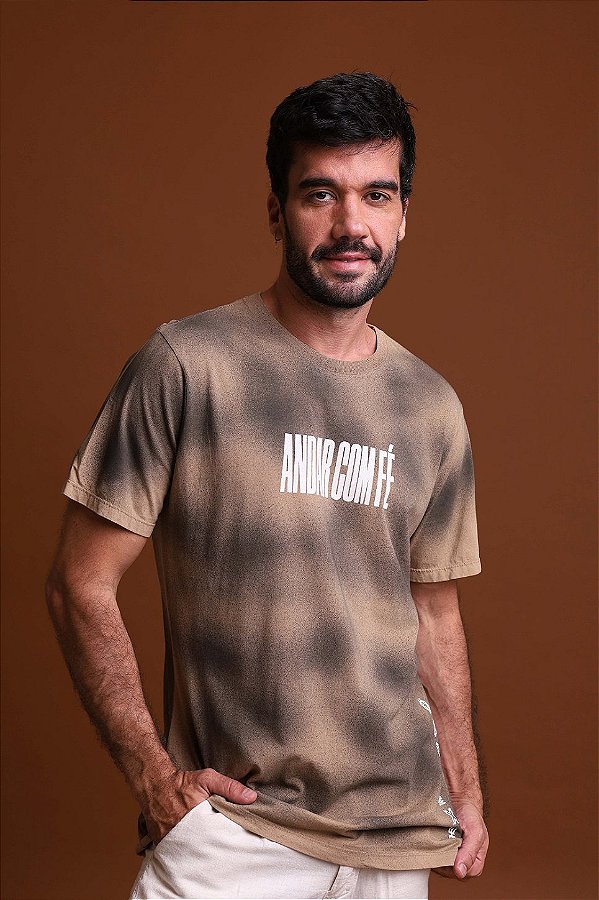 Camiseta Marrom - Andar com fé - Gilberto Gil