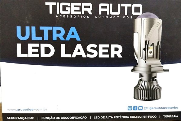 KIT LED H4 LASER 60W 6500K 12V/ 24V 10000LM C/ PRO