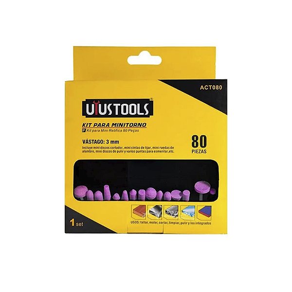 KIT ACESSORIOS PARA MINI RETIFICA 80 PCS ACT080