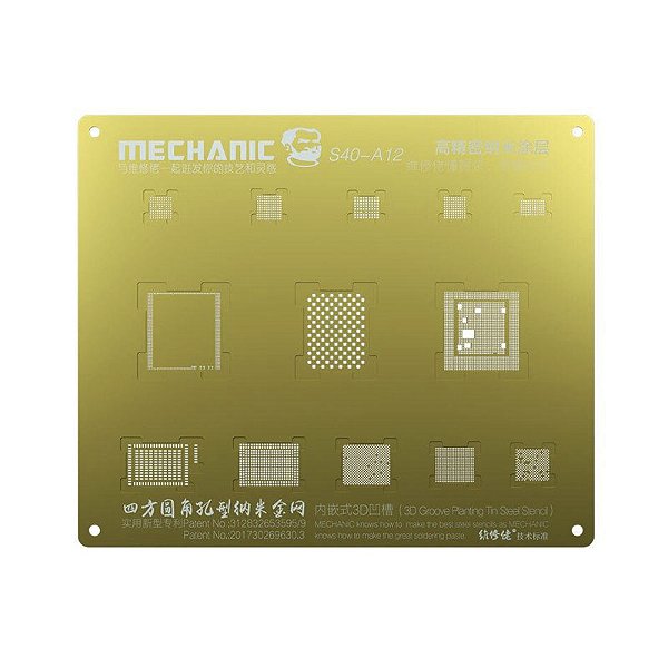 STENCIL MECHANIC S40 3D-A12 IPHONE XS / XS MAX / XR