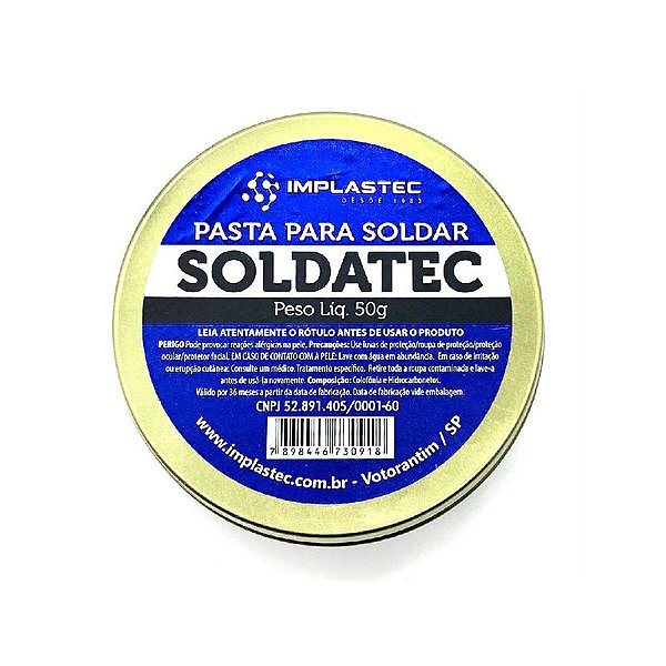 FLUXO SOLDA PASTOSO IMPLASTEC SOLDATEC 50g