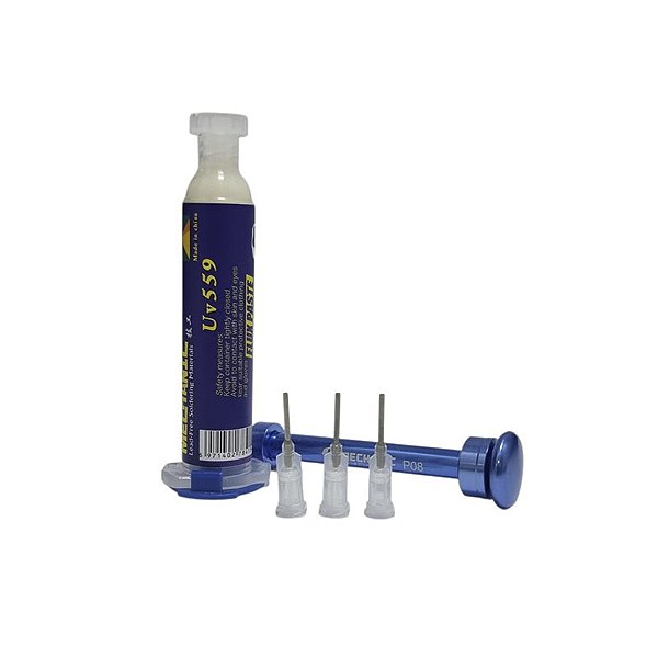 FLUXO SOLDA PASTOSO MECHANIC TIPO UV-559 COM APLICADOR DE METAL 10cc
