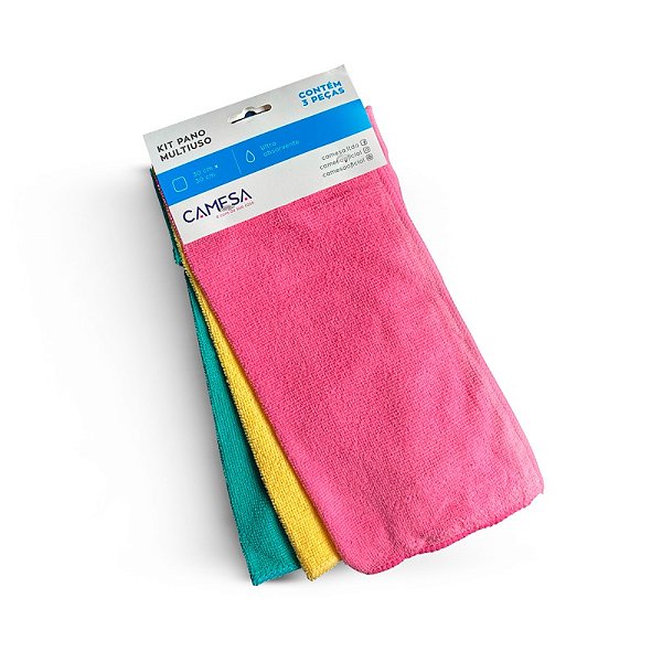 KIT PANO COM 3 PEÇAS MICROFIBRA