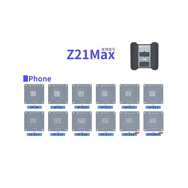 BASE MAGNETICO COM STENCIL PARA CPU DO A8 AO A18 PRO - IPHONE 6 AO 16