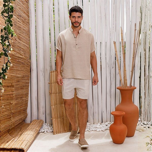 Bata Trigal de Algodão Areia