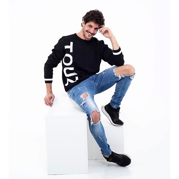 Suéter de Tricot Gola Careca TOUZ