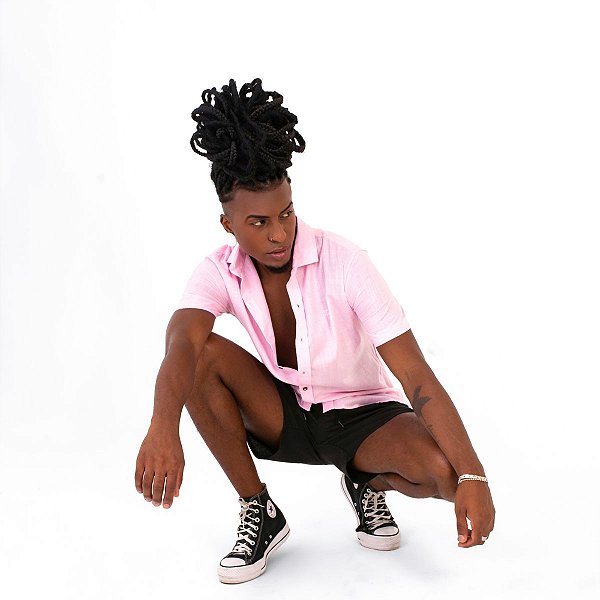 Camisa Gola Padre Manga Curta de Algodão