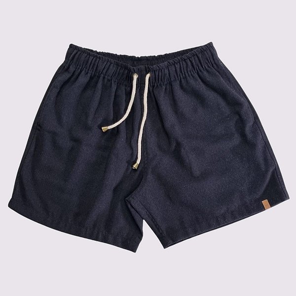 Short Malibu com Elástico e Cordão Preto