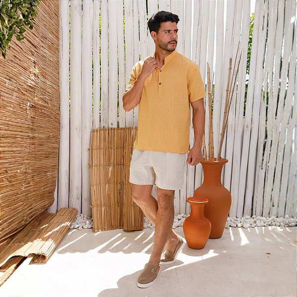 Bata Trigal de Algodão Mostarda