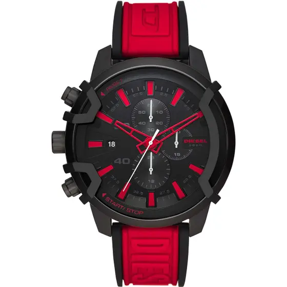 Relógio Diesel Masculino - Griffed Vermelho com Pulseira de Silicone - DZ4530B1.P1VP