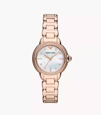 Relógio Empório Armani Feminino - Three-Hand Rose Gold-Tone - AR11523