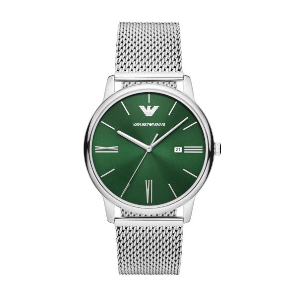 Relógio Empório Armani Masculino - Fundo Verde com Pulseira de Esteira - AR11578B1.E1SX