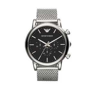Relógio Empório Armani Masculino - Luigi Prateado com Fundo Preto - AR1808B1.P1SX
