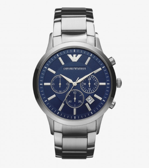 Relógio Empório Armani Masculino - Classic Blue Dial com Fundo Azul - AR2448B1.D1SX