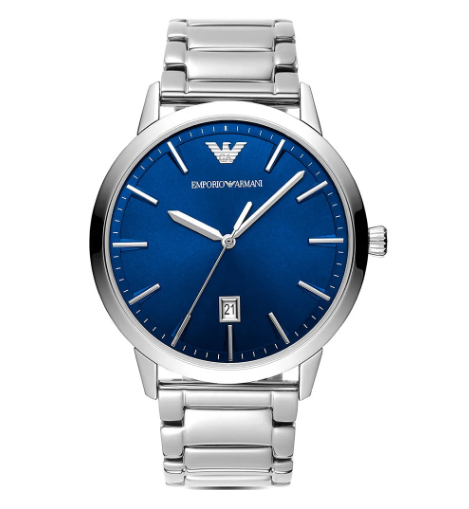 Relógio Empório Armani Masculino - Ruggero Prateado com Fundo Azul - AR11311B1.D1SX