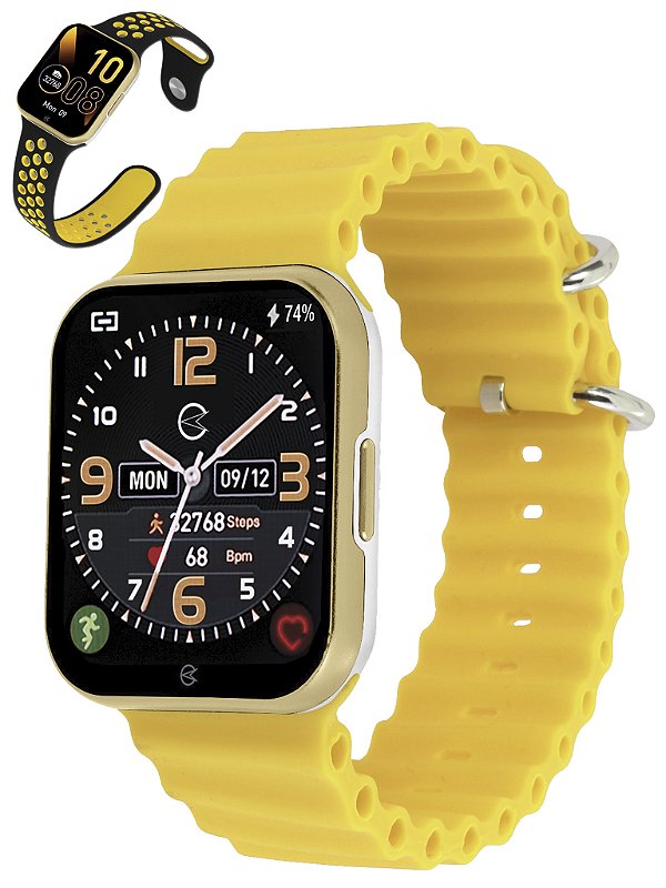 Relógio Champion SmartWatch 2 Pulseiras-Amarelo e Preto - CH50033U