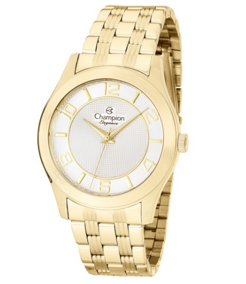 Relógio Champion Feminino Elegance - Dourado com Mostrador - CN25305H