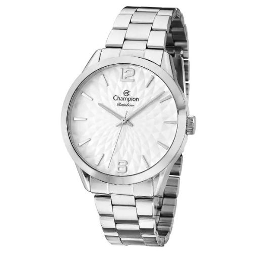 Relógio Champion Elegance Feminino-Prata Mostrador Branco - CN24708Q
