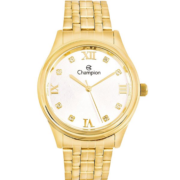 Relógio  Champion Com Semi Jóias - Dourado com Brilho - CN24164W